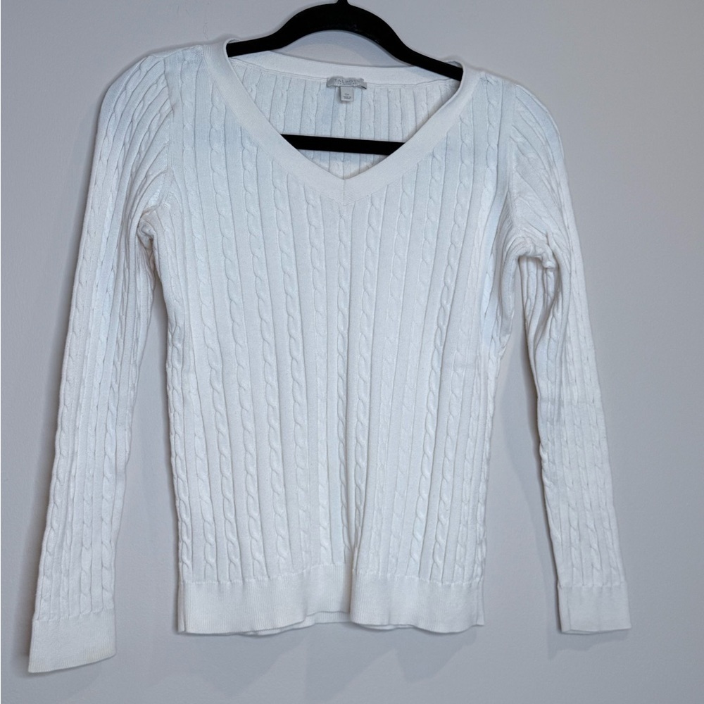 🔥Talbots Women's White Cable Knit Sweater🔥